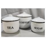 White Enamel Canister Set