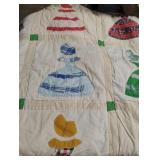 Vintage handmade quilt 82 x 94. Yellow in color.
