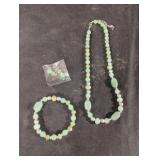 Necklace, earrings and bracelet set