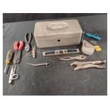 Metal tool box with contents