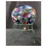 decorative hand-blown art glass orb, and small