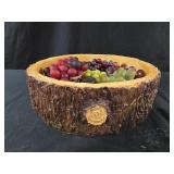13' diameter resin faux wood basket with