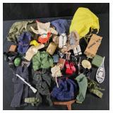 Assorted vintage gi joe clothes and accessories