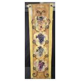 set of decorative grape-themed plates mounted on