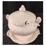 Vintage white ceramic soup tureen