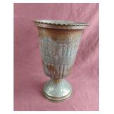Vintage hammered etched metal vase