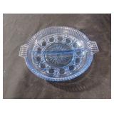 Vintage Indiana Glass Windsor Blue divided dish