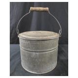 vintage tin lunch pail or bucket, likely dating