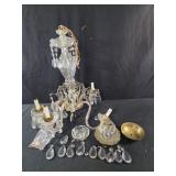 antique French-style crystal chandelier. Some