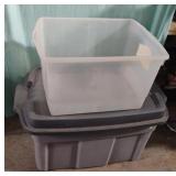 2 totes. 1 with lid and 1 without