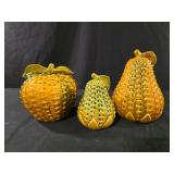 Glossy Ceramic Basketweave Apple and pear