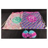 Build-A-Bear draw string bags and shoes