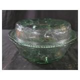 vintage Libbey Orchard Fruit green glass