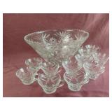 Vintage 'Star of David' punch bowl set with 12