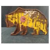 Carved bear wall decor