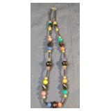Fashion beaded multi color necklace 13' long