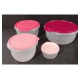 Set of Tupperware bowls with lids