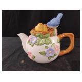 Vintage Teleflora blue bird ceramic tea pot