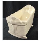 vintage Haeger Pottery baby cradle planter 8x6x4