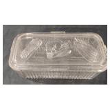 Vintage Federal Glass Refrigerator Dish Embossed