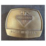 1996 Solid Brass Large Belt Buckle: Handyman Club