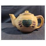 Spongeware teapot 3 1/4" tall