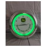 John Deere neon wall clock