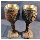 Pacific Giftware Double Dragon Heart Love Goblet