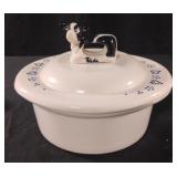 Ceramic white cow handle casserole dish