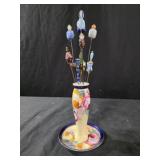 Vintage Limoges Ceramic Hat Pin Holder Hand