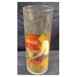 Vintage-style Coca-Cola glass straw dispenser