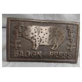 Cast iron bacon press