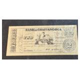 1863 Bank of Chattanooga 2 Dollar Civil War Era
