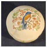 Vintage Porecelain Trinket Box with Blue Bird and
