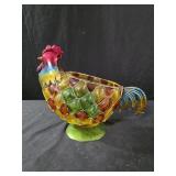 decorative rooster colorful stained glass body