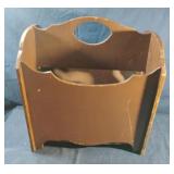 Vintage wood magazine holder 12 x 13 x 9 1/2
