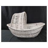 Pottery Barn Kids white wicker Moses basket,