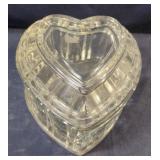 Vintage Homco Glass Lady Love Heart Candy Dish