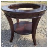 28x24 Cherry Round Accent Table. Needs glass top