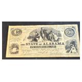 copy of a 1864 $100 banknote issued by the State