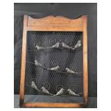 19x27 wood and wire bird wall hanging