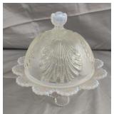 Vintage Dugan Beaded Shell White Opalescent