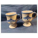 Hermitage Pottery Blue Spongeware stoneware