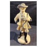 Vintage Colonial Ceramic Musician Man cobalt