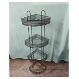 Metal corner basket shelf