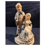 Vintage Porcelain Boy and Girl Colonial cobalt