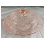 Vintage Federal Glass Cabbage Rose Sharon Rose