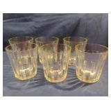 Set of 6 yellow tinted drinking glasses