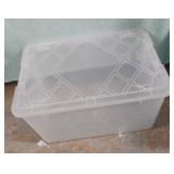 Clear plastic tote with lid