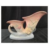 vintage Hull Art Pottery double cornucopia vase